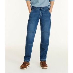 LL Bean Women's Signature Super Soft High Rise Straight Leg Carpenter sz 2